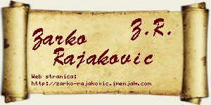 Žarko Rajaković vizit kartica